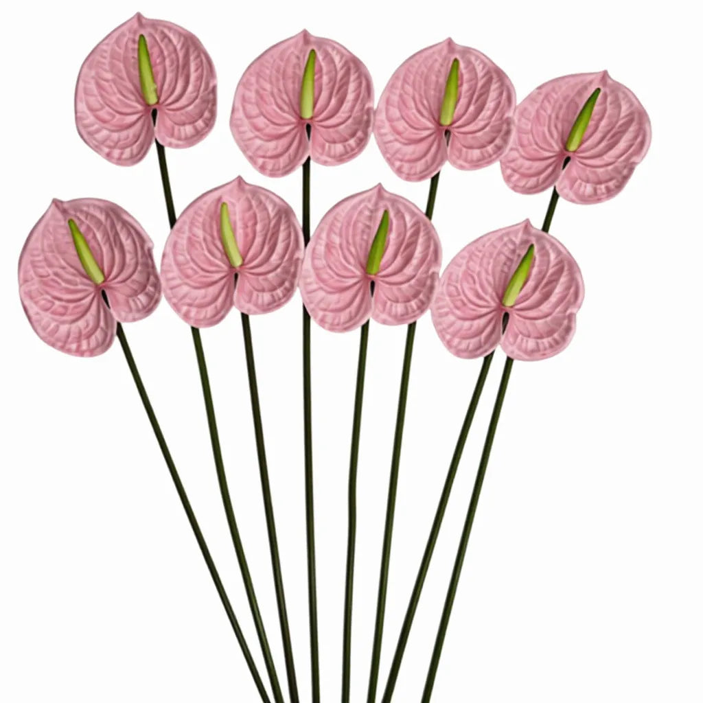 Burgundy Artificial Anthurium Stem 60cm | Faux Floral Branch Artificial Flower Stem Axl