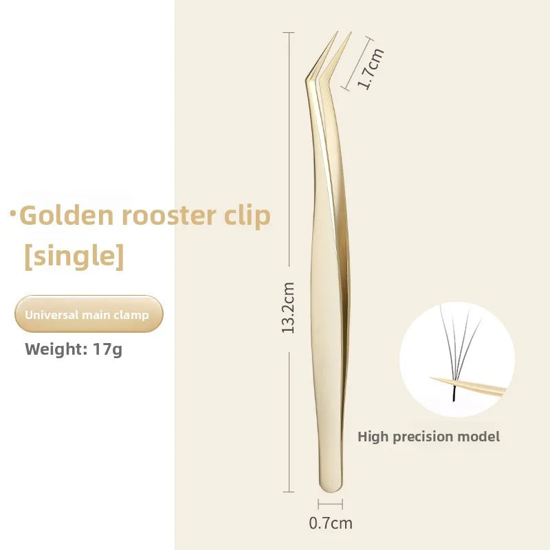 Silver Eyelash Extension Tweezers – Dolphin & Feather Precision Set Eyelash Tweezers Set Axl Gold-Golden Feather
