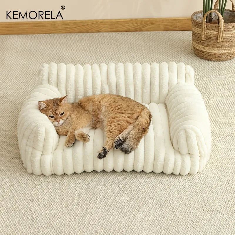 KEMORELA Striped Cat Sofa Bed – Breathable All-Season Pet Bed Cat Sofa Bed Axl
