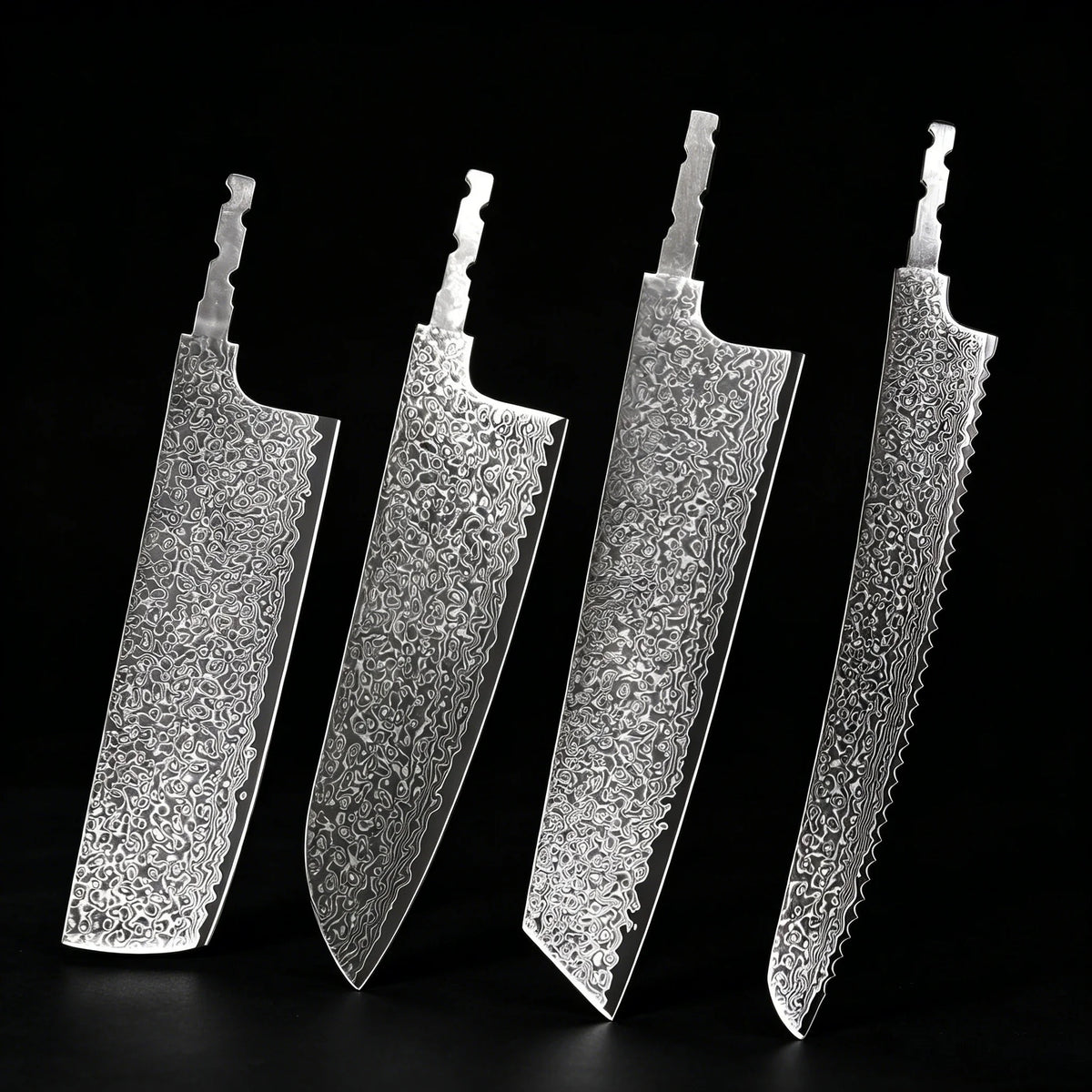 Hand Forged Damascus Steel Chef Knife Blade – 21.8cm Damascus Chef Knife Axl Kitchen Blade-4pcs