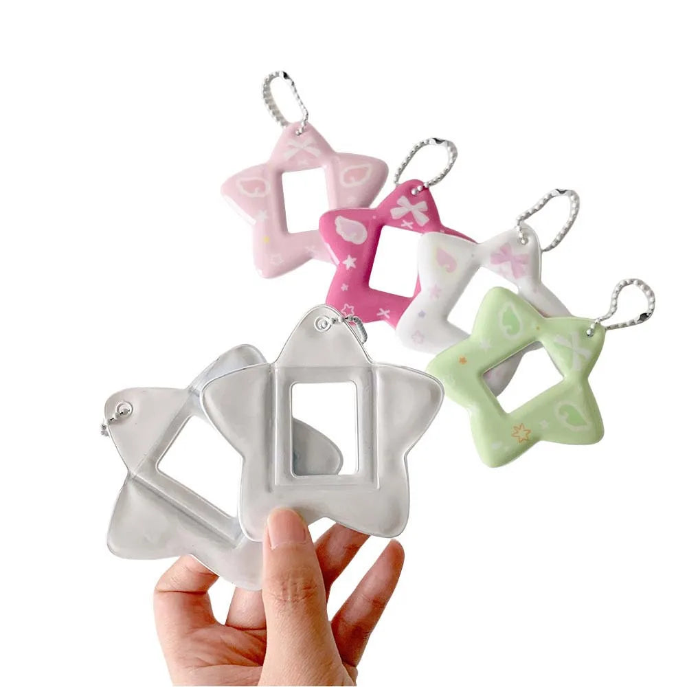 Mini Photocard Holder Keychain – Korean Ins Style PVC Card Frame Photocard Holder Keychain Axl