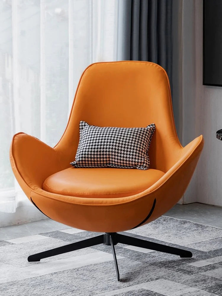 Nordic Luxury Faux Leather Armchair – Modern Living Room Chair Leisure Armchair Axl