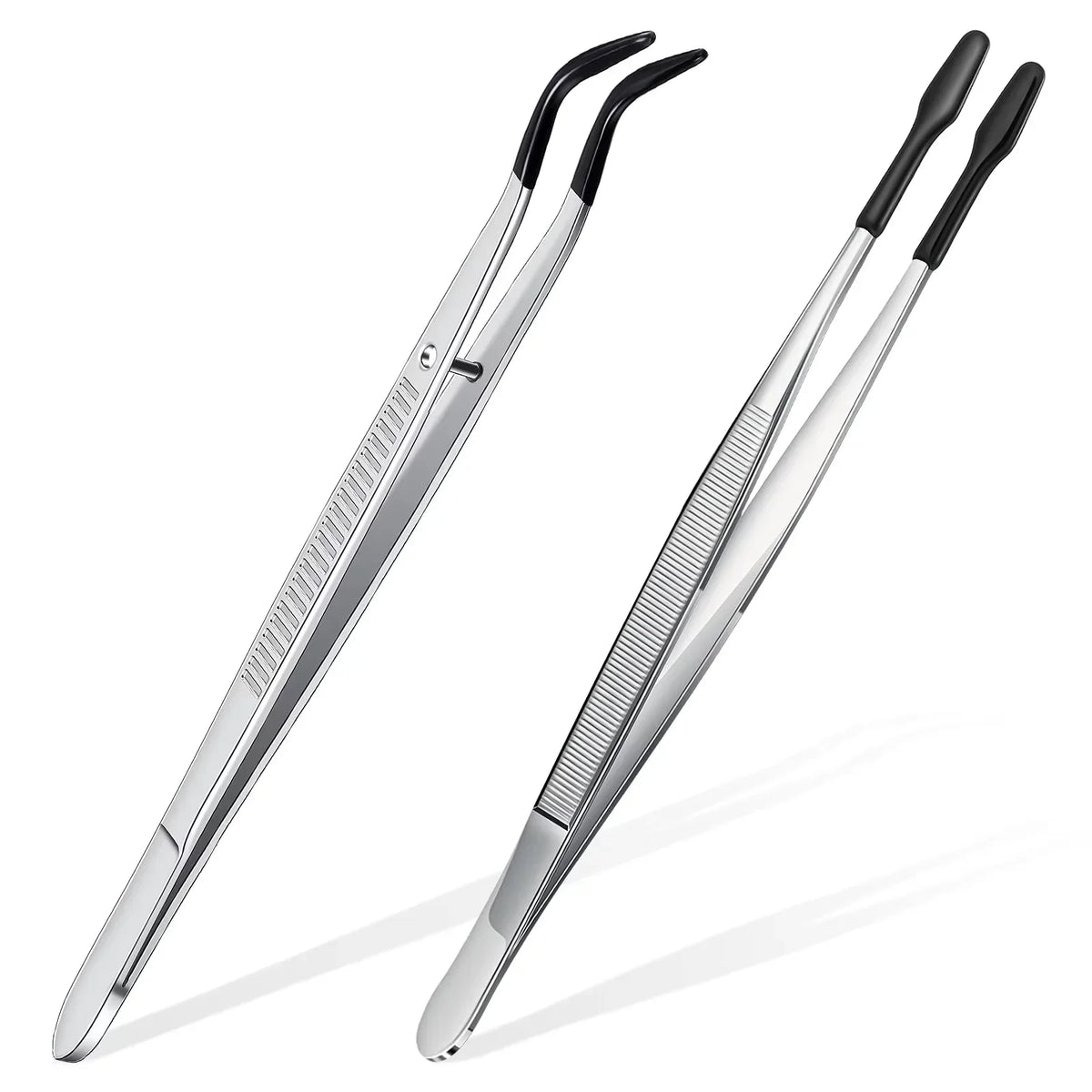 Precision Tweezers Set 1-5 PCS – Rubber Grip, Jewelry & DIY Precision Tweezers Set Axl Black 2pcs