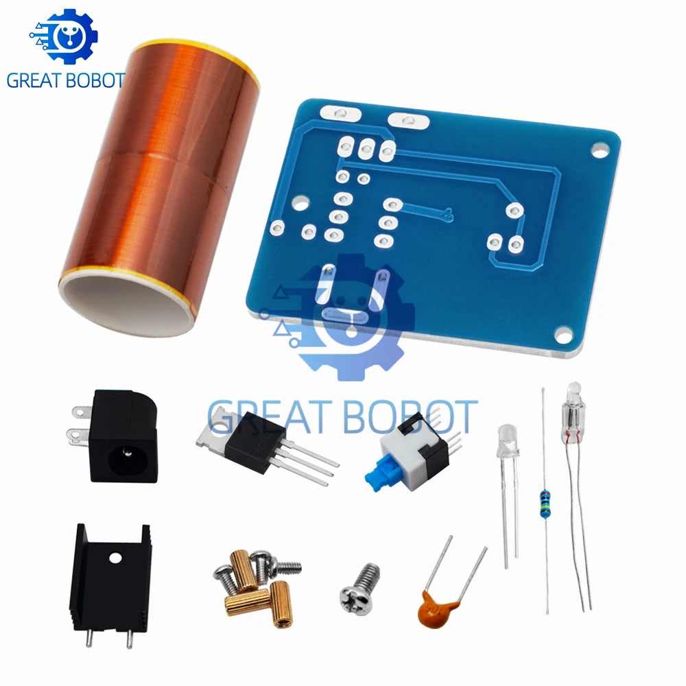 BD243C Mini Tesla Coil DIY Kit – Electronics Science Project DIY Electronics Kit Axl