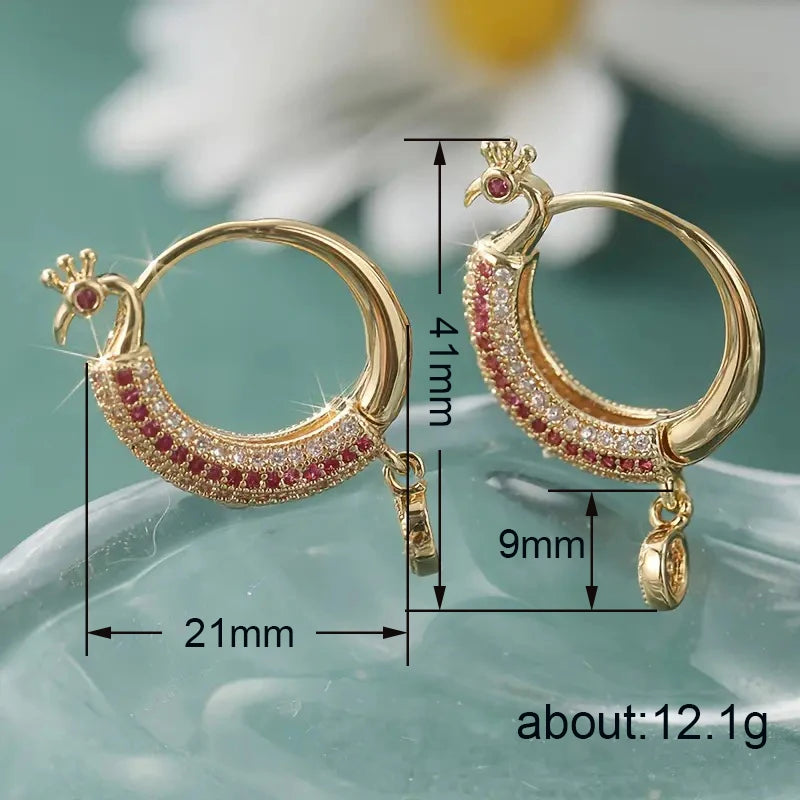 Huitan Cubic Zirconia Hoop Earrings – Geometric Women's Jewelry Hoop Earrings Axl