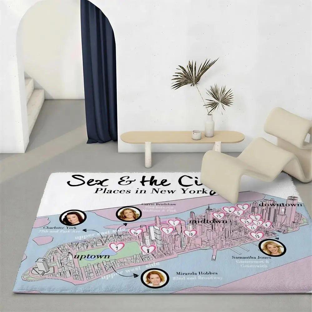 Sex and the City Flannel Floor Mat – Non-Slip Soft Indoor Rug Indoor Floor Mat Axl White7 100x160cm