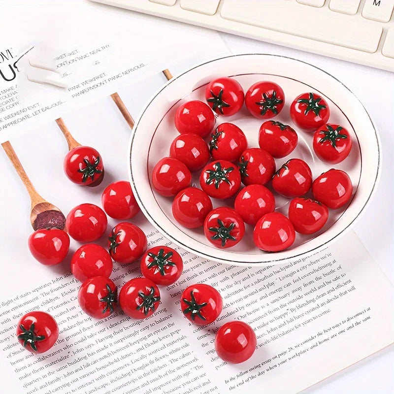 10 Pcs Mini Resin Tomato Ornaments – DIY Jewelry & Craft Supply Craft Embellishments Axl