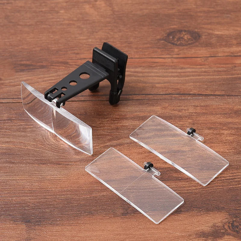 Clip-On Magnifying Glasses with LED Light & 3 Lens Sets Clip-On Magnifying Loupe Axl