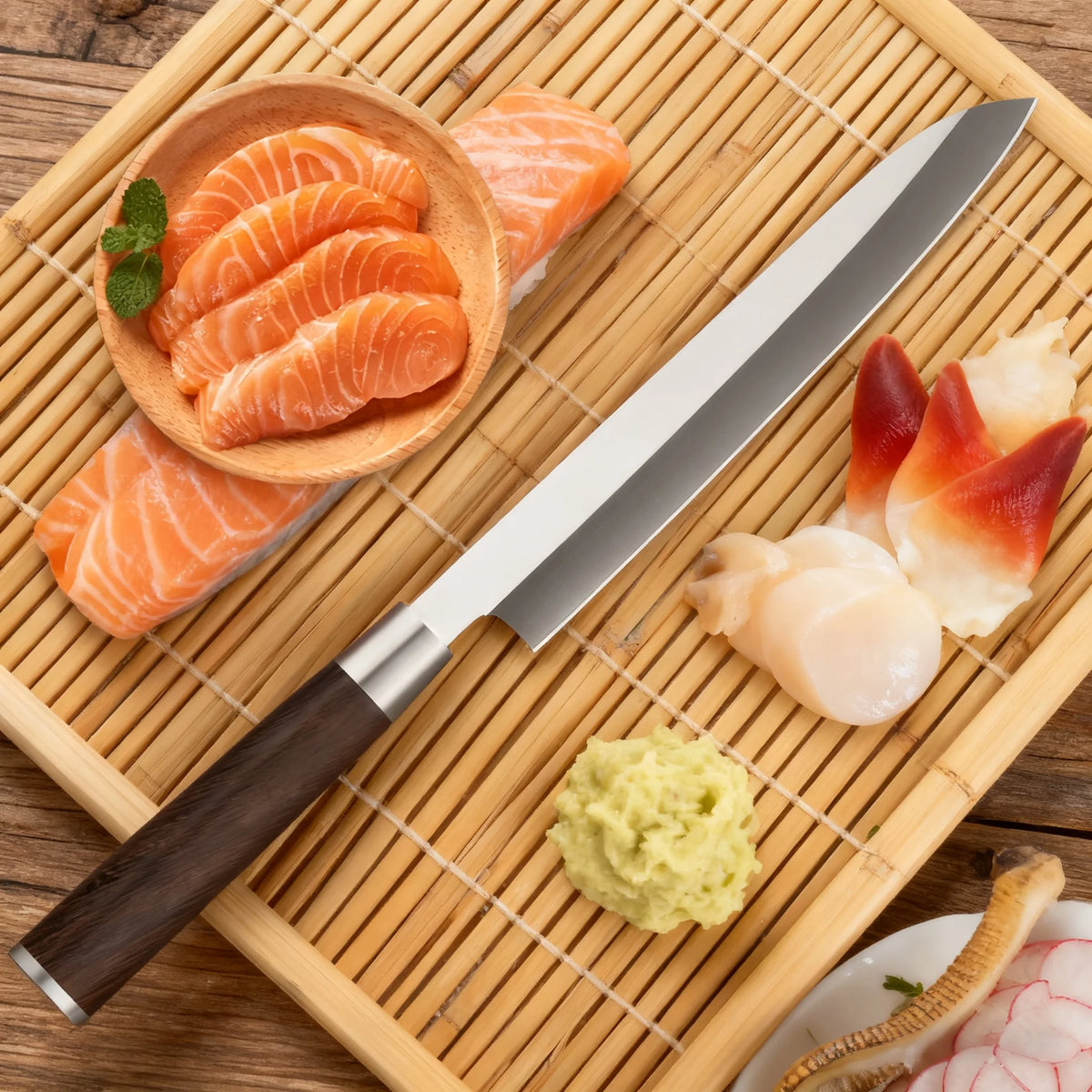 Handmade Sashimi Sushi Chef Knife – Stainless Steel Slicing Sashimi Chef Knife Axl
