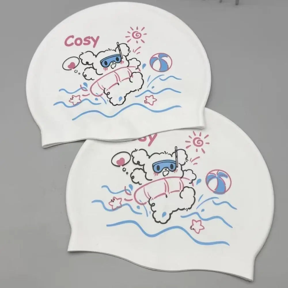 Cartoon Cat Silicone Swim Cap – Waterproof & Comfortable Silicone Swim Cap Axl
