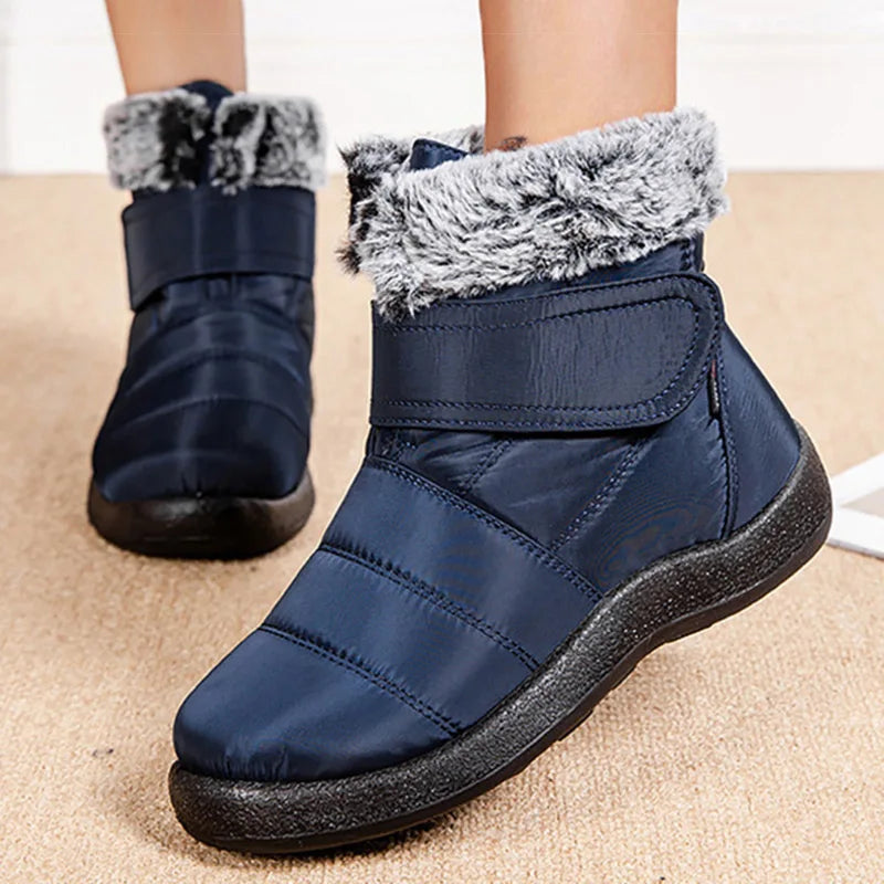 HAJINK Women's Fur-Lined Ankle Snow Boots | Winter Flat Boots Women's Snow Boots Axl