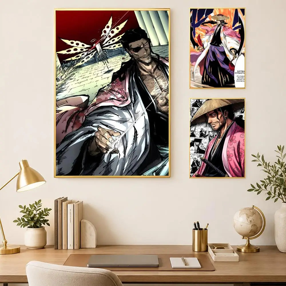 Shunsui Kyoraku Self-Stick HD Anime Wall Art Poster Anime Wall Poster Axl