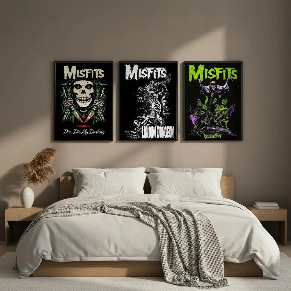 Misfits Band HD Art Poster – Self-Adhesive Wall Sticker Decor Wall Art Poster Axl