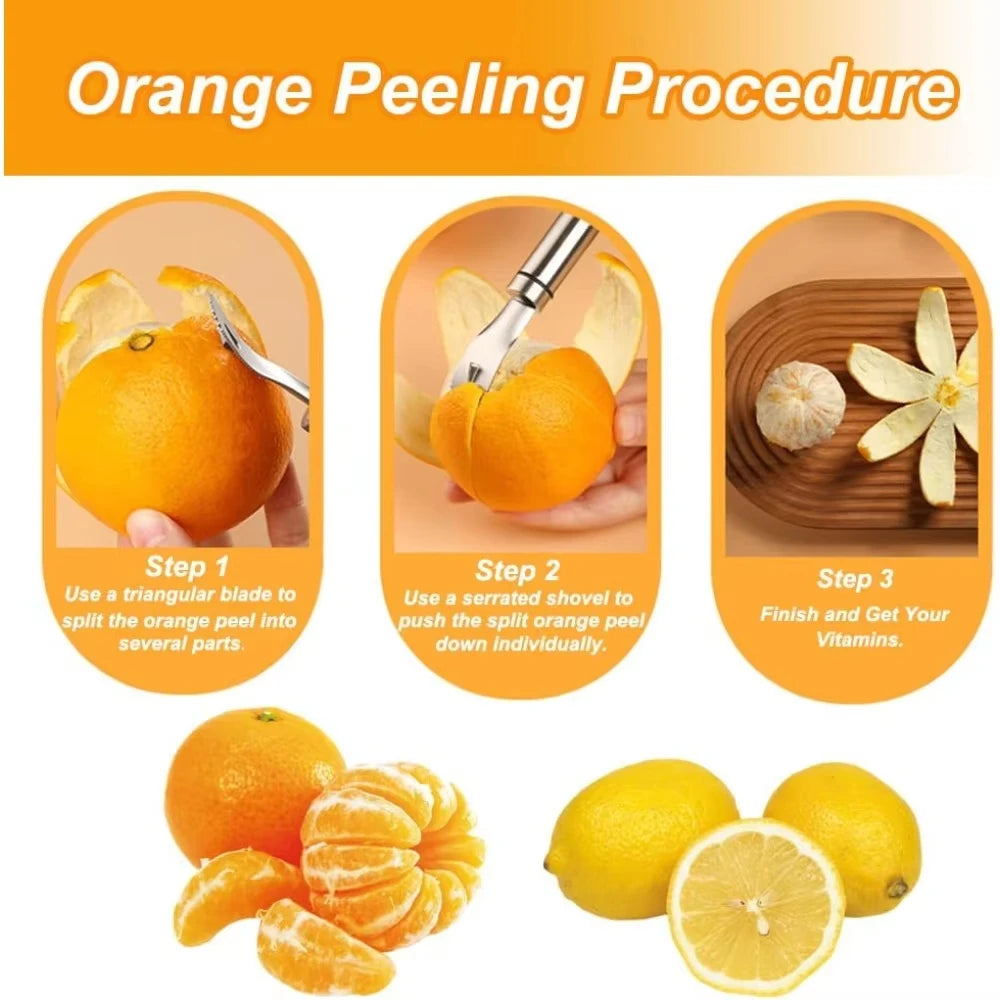 Stainless Steel Citrus & Orange Peeler Tool with Handle Citrus Peeler Tool Axl