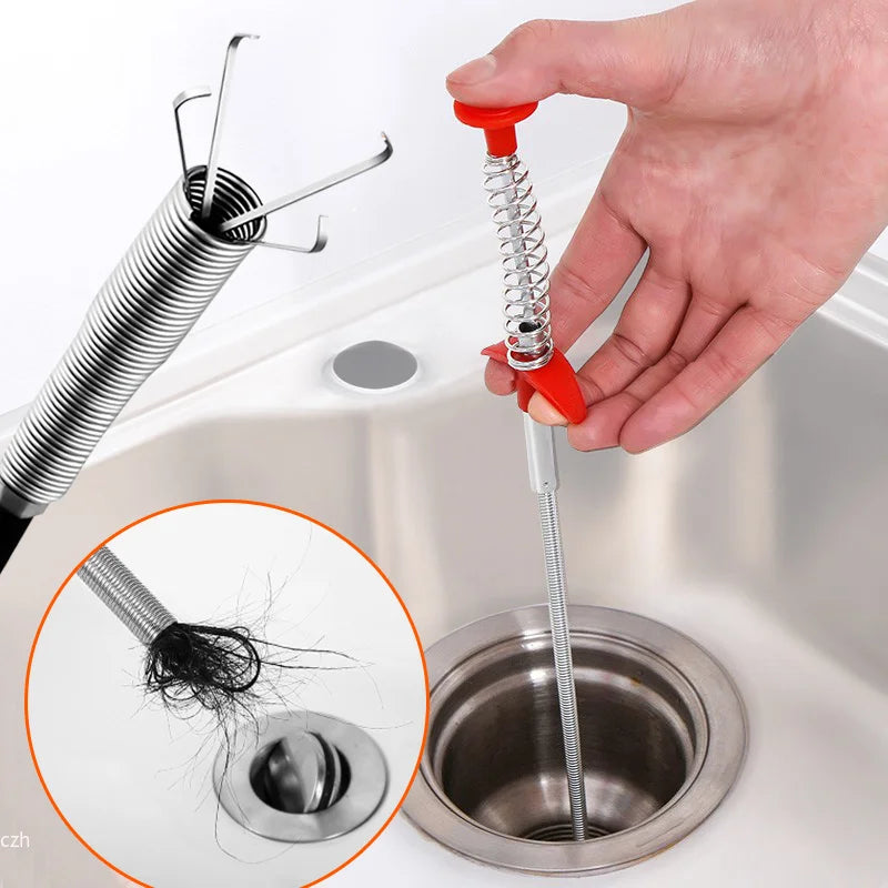 60cm Flexible Drain Snake 4-Claw Clog Remover & Pickup Tool Drain Snake Tool Axl