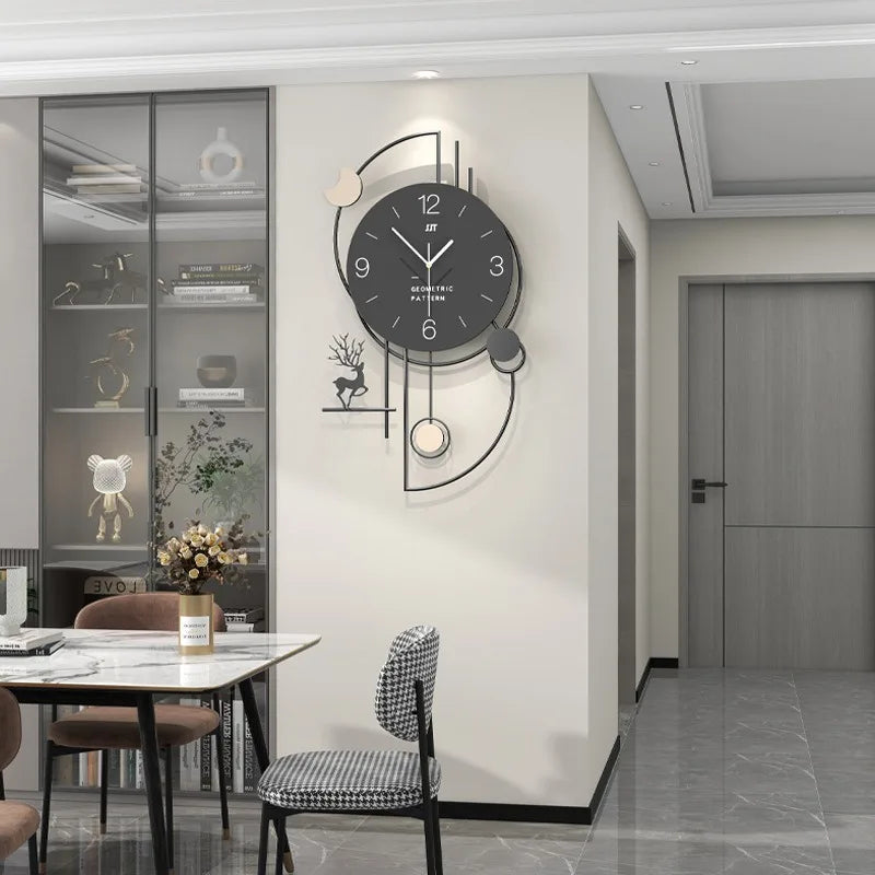 Modern Silent Wall Clock – Nordic Metal Minimalist 37x64cm Silent Wall Clock Axl
