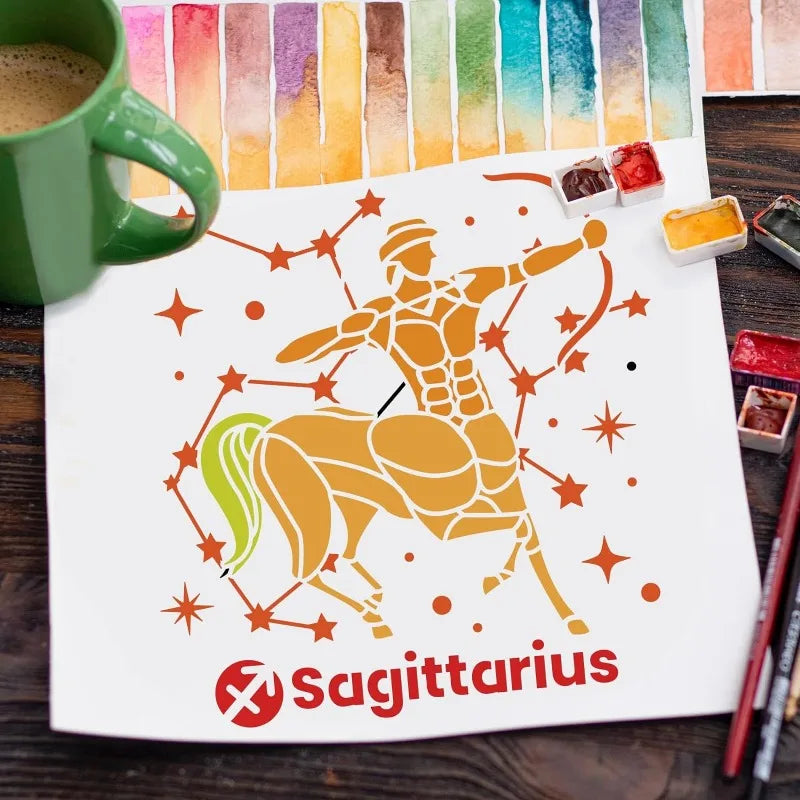 12-Piece Zodiac Constellation Stencils – Reusable DIY Craft Set Craft Stencil Set Axl