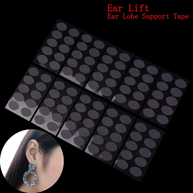 Ear Lobe Support Tape – 100 Invisible Patches (10 Sheets) Ear Lobe Support Tape Axl
