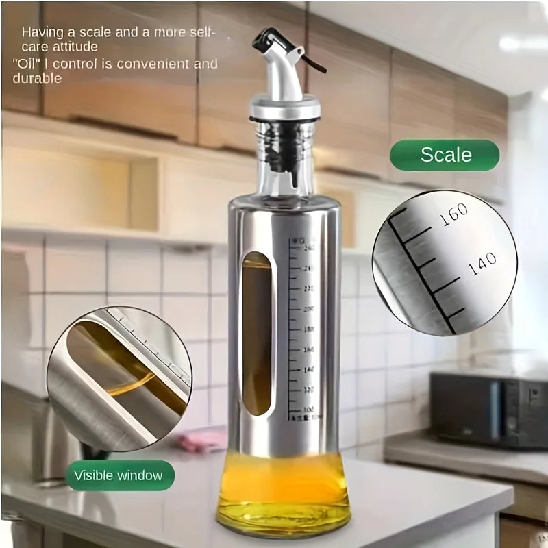 KEMORELA Glass Olive Oil Dispenser Bottle with Switch & Scale Oil Dispenser Bottle Axl