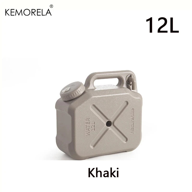 KEMORELA 12L Food-Grade PE Camping Water Storage Bucket Camping Water Bucket Axl 12L Khaki 12L