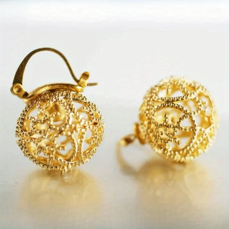 Huitan Hollow Ball Drop Earrings – Women's Trendy Jewelry Drop Earrings Axl