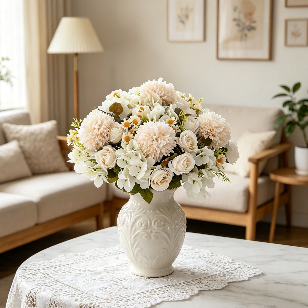 Artificial Chamomile Bouquet – Silk Flowers for Home & Wedding Artificial Flower Bouquet Axl