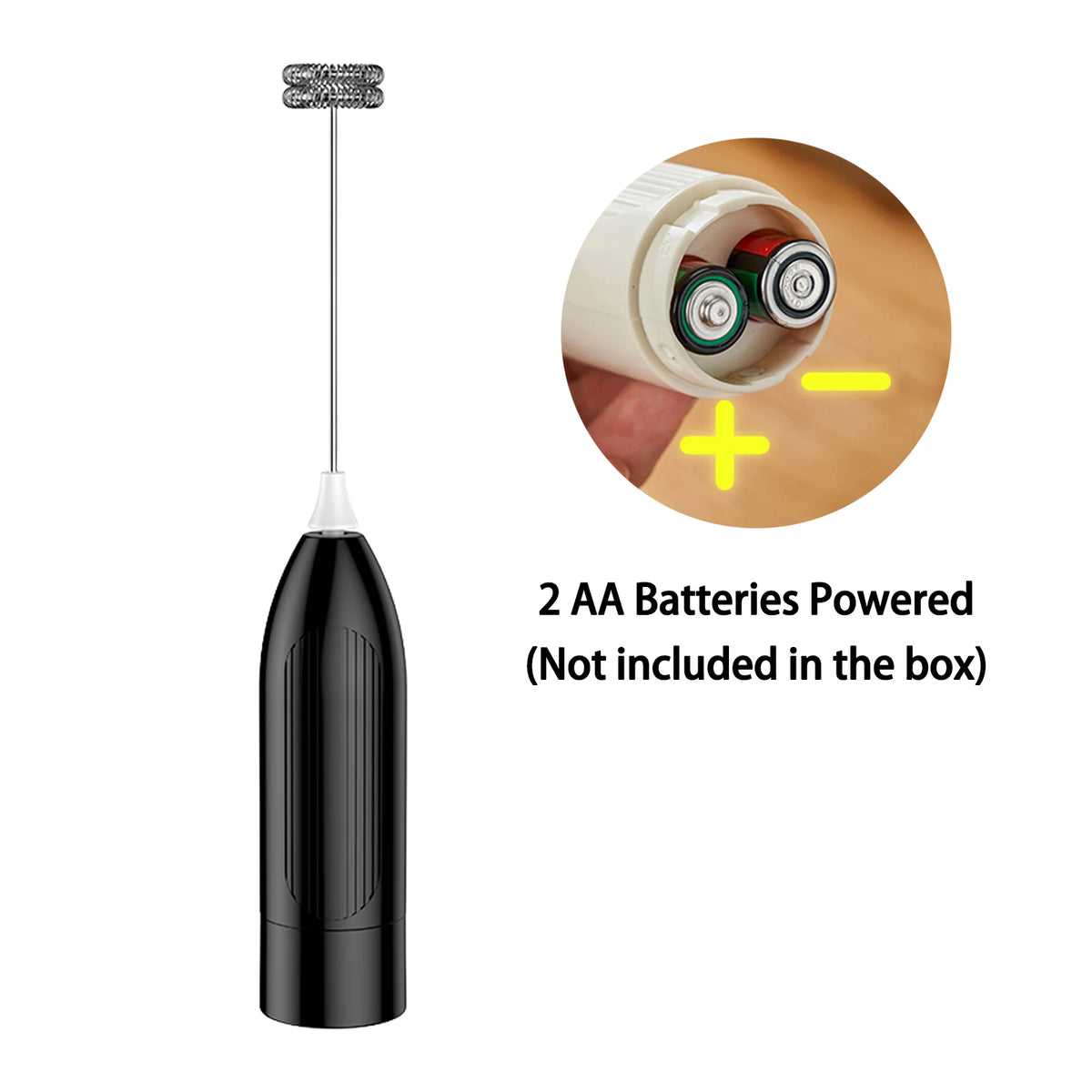 Handheld Electric Milk Frother – Battery Powered Foam Maker Milk Frother Axl Black
