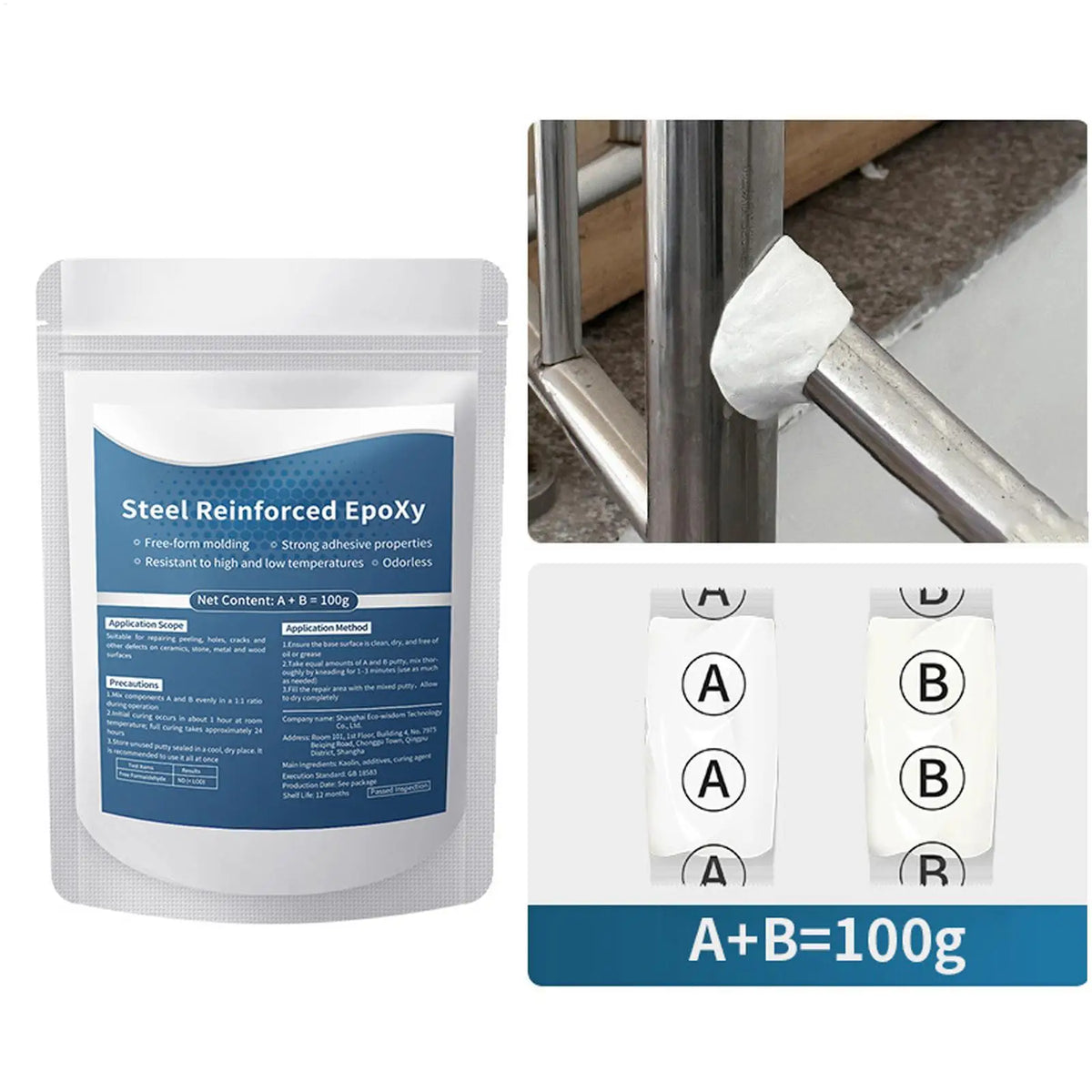 Steel Reinforced Epoxy Putty – Waterproof High-Strength Filler Epoxy Repair Putty Axl