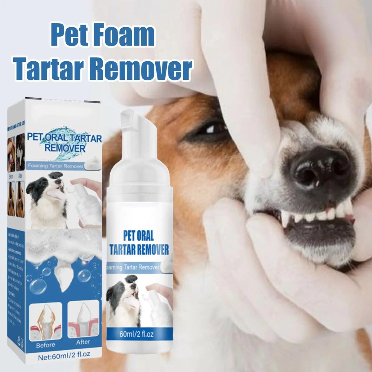 Pet Dental Foam Spray – Tartar Remover & Fresh Breath | 60ml Pet Dental Spray Axl