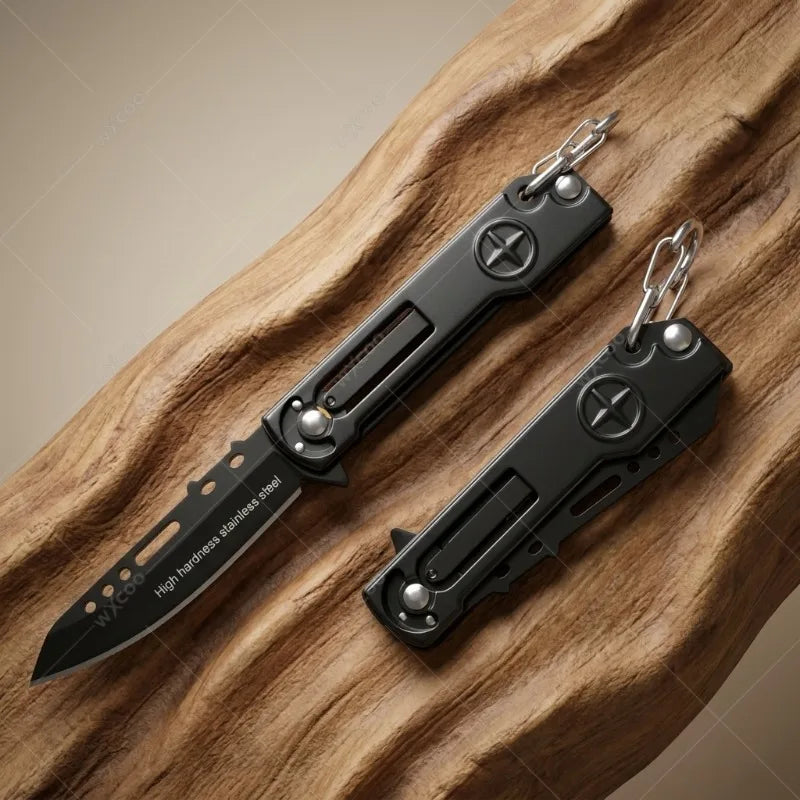 WXCOO Folding Paring Knife – Mini Stainless Steel Keychain Knife Folding Paring Knife Axl