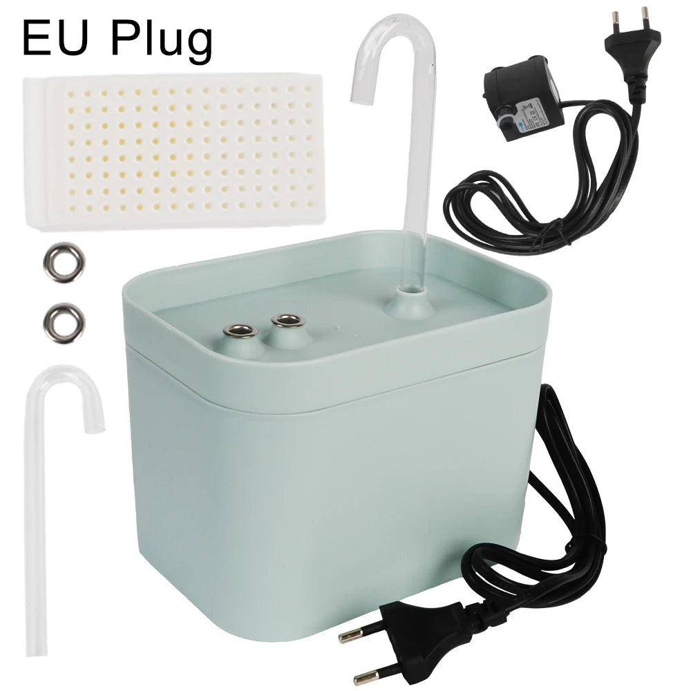 1.5L Electric Cat Water Fountain – Auto Filter & Silent Pump Pet Water Fountain Axl Light green EU 220V