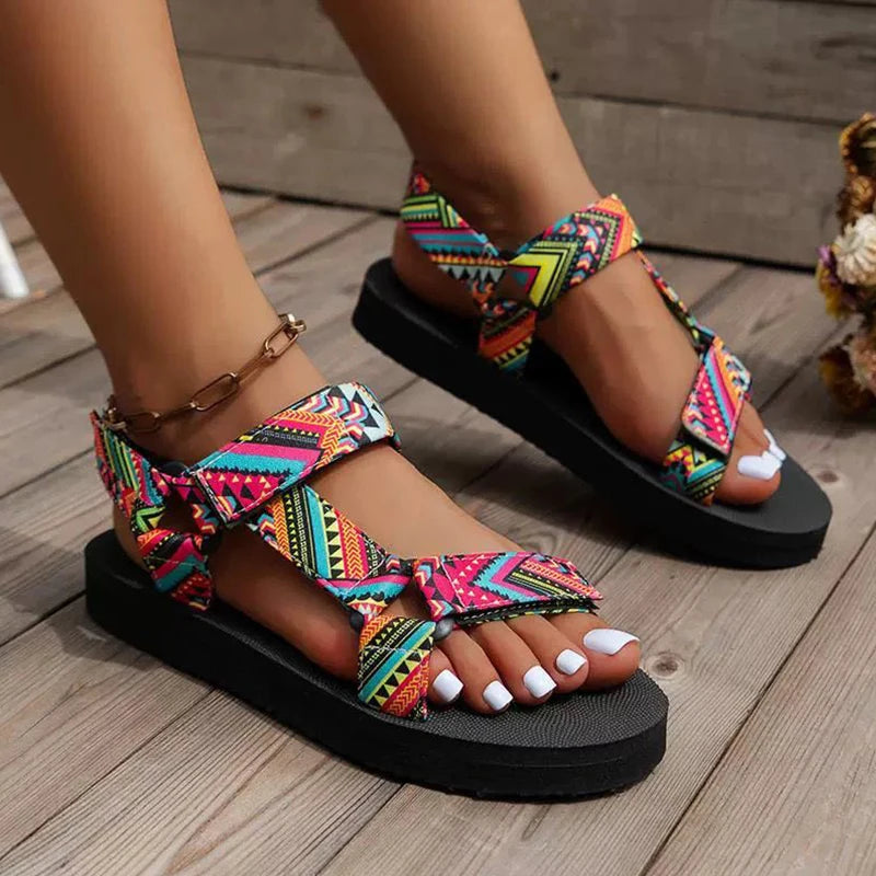 Women's Flat Hemp Rope Beach Sandals | Casual Ankle-Wrap Women's Flat Sandals Axl