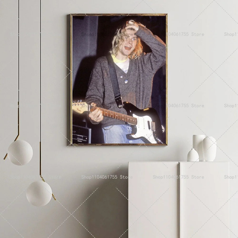 Kurt Cobain Wall Poster – Waterproof Self-Adhesive Art Sticker Wall Art Poster Axl