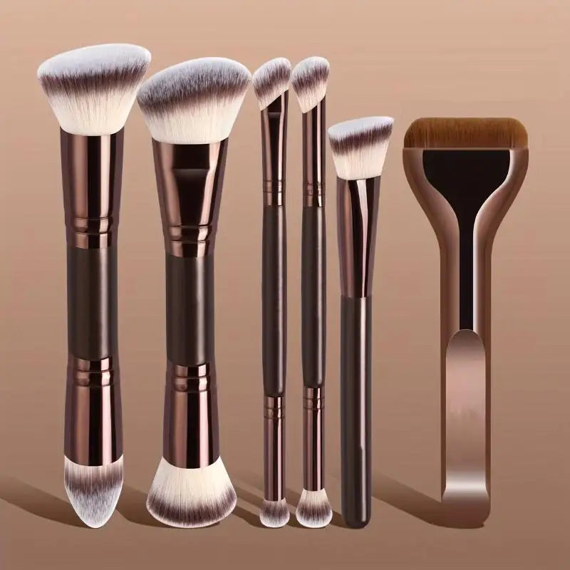 Professional Dual-Ended Makeup Brush Set – 4/5/6 Pcs Travel Makeup Brush Set Axl