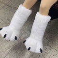 Lorilury Bear Paw Plush Slippers – Warm Winter Indoor Shoes Plush Indoor Slippers Axl Long white 36 China Mainland