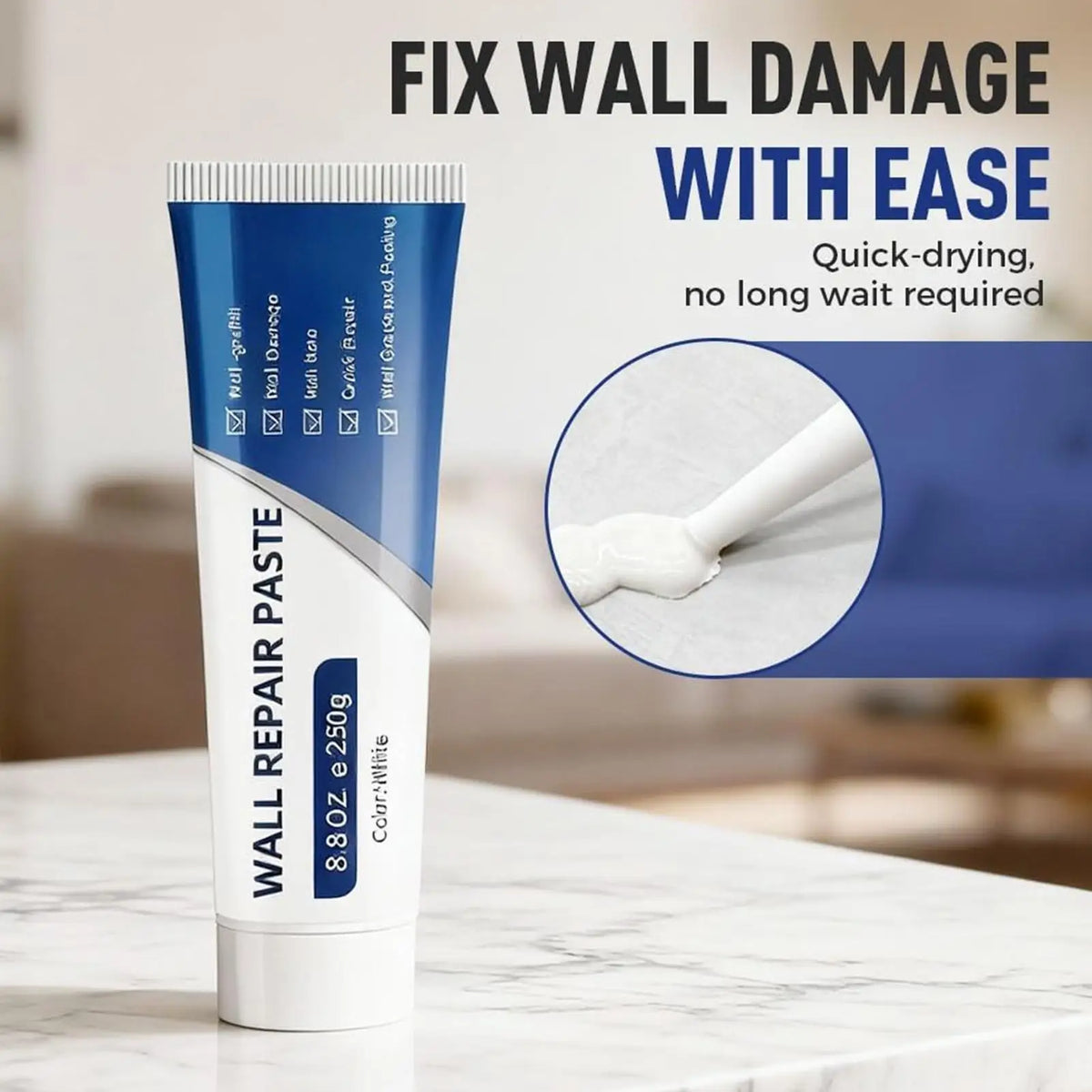Drywall Repair Kit – Quick-Dry Wall Crack & Hole Filling Putty Wall Repair Kit Axl