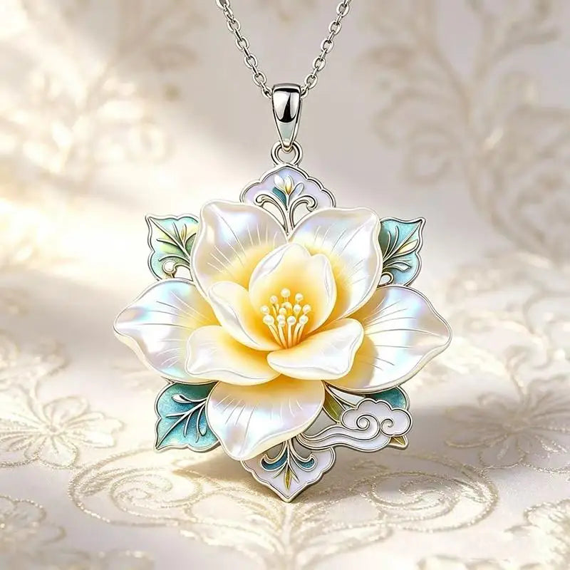 Nine-Tailed Fox Enamel Pendant Necklace | Chinese Mythology Enamel Pendant Necklace Axl A11