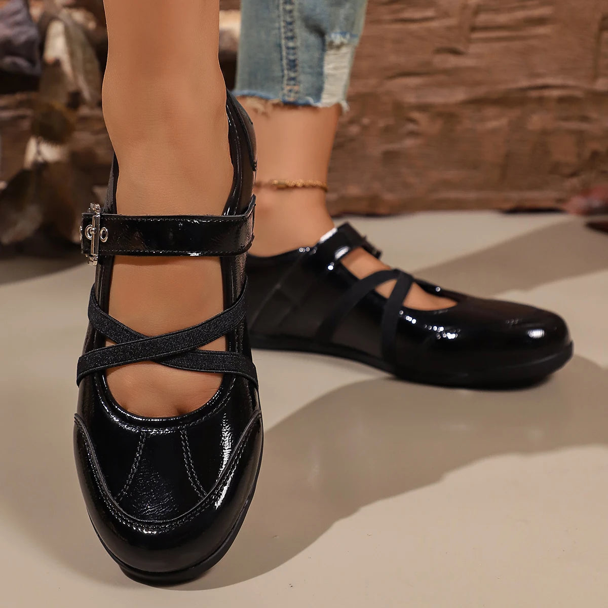 Women's Mary Jane Flats – Lightweight Buckle Casual Shoes Women's Mary Jane Flats Axl