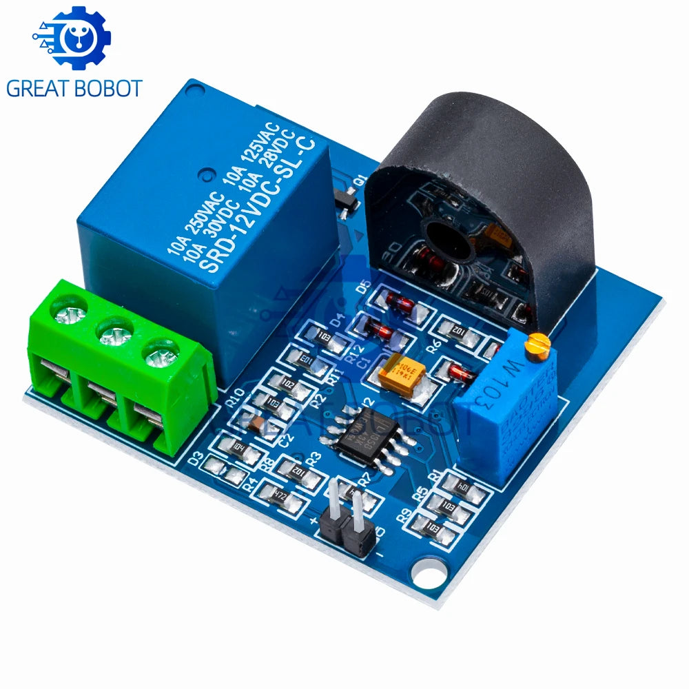 DC 12V AC Current Detection Sensor Module – 5A Overcurrent Switch Current Sensor Module Axl