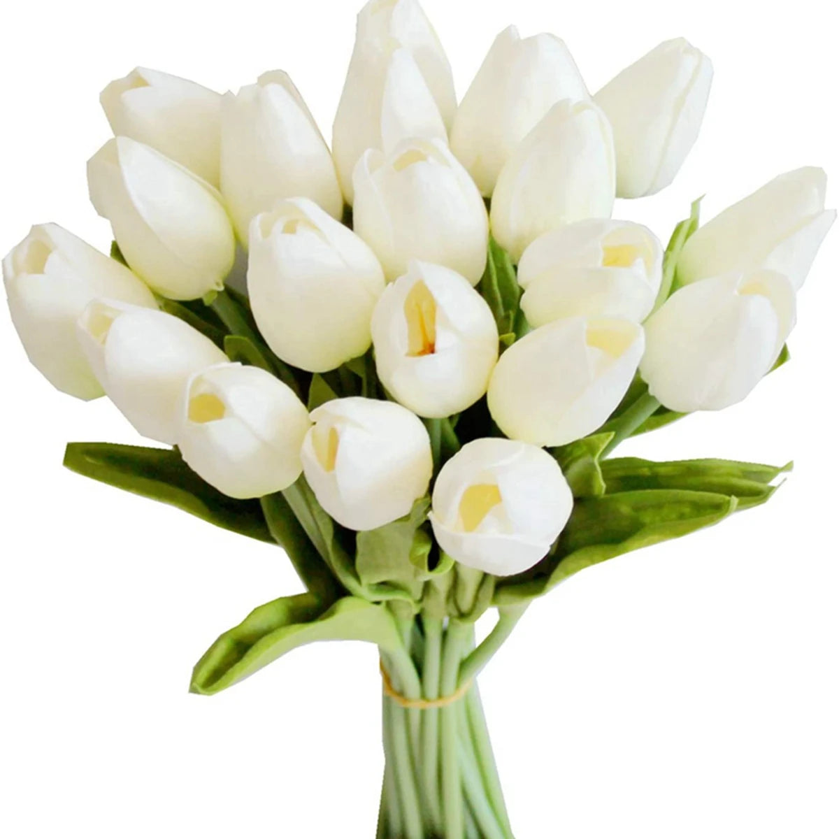 10 PCS Real Touch Artificial Tulips – Wedding & Home Decor Artificial Flowers Axl WHITE