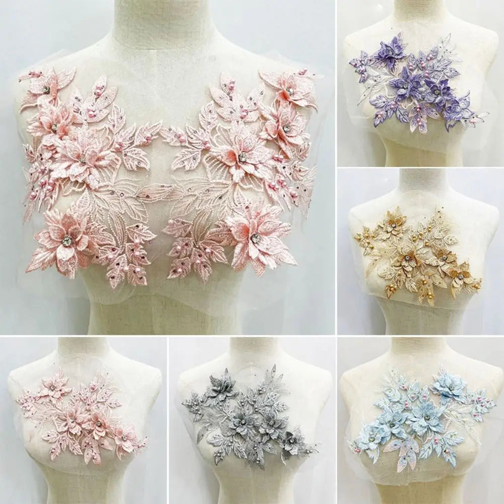 3D Sequin Flower Embroidery Patch – Floral Sew-On Appliqué DIY Embroidery Appliqué Patch Axl