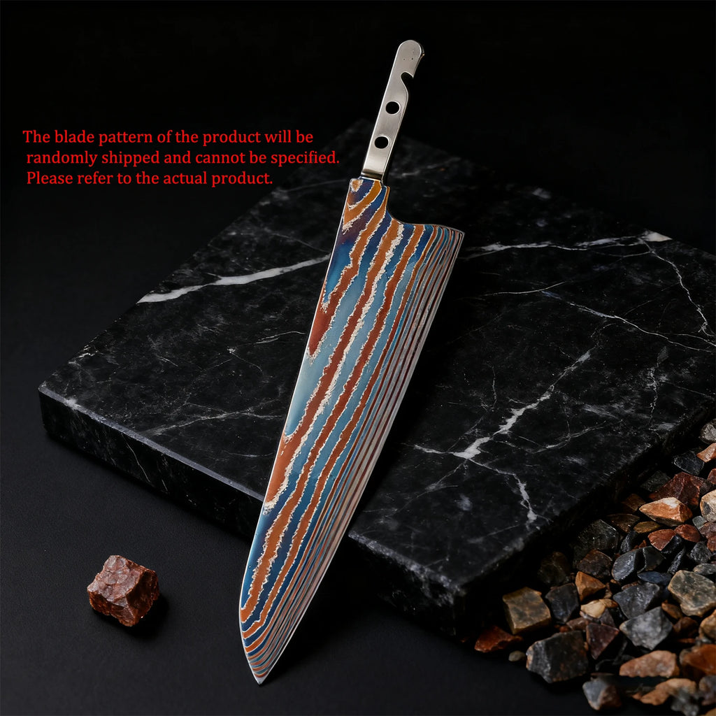 Hand Forged Damascus Timascus Blank Blade Chef Knife – No Handle Blank Blade Knife Axl