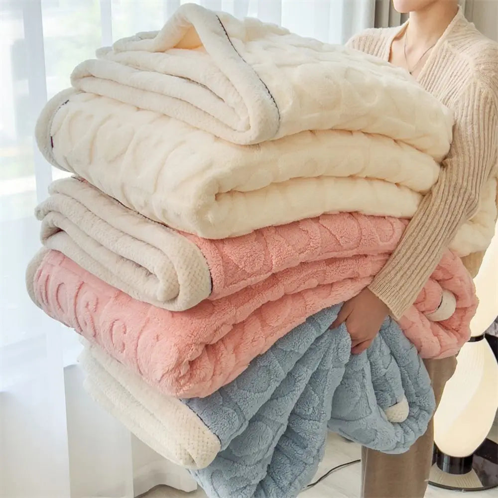 Double-Sided Fleece Plush Throw Blanket – Soft & Warm Home Office Fleece Throw Blanket Axl