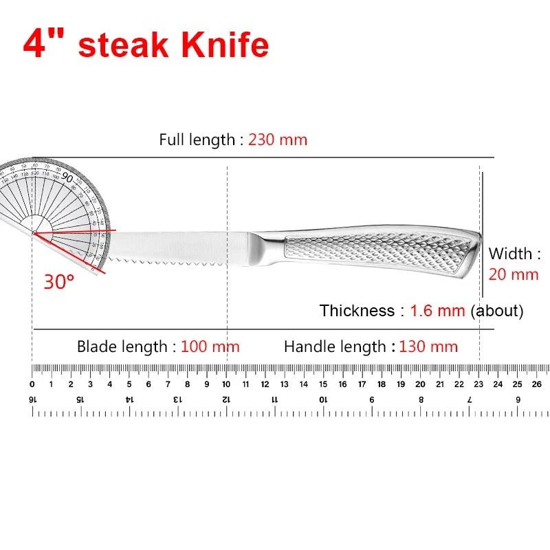 Stainless Steel Steak Knife Set – Serrated Knives 1, 3 or 6 Piece Steak Knife Set Axl