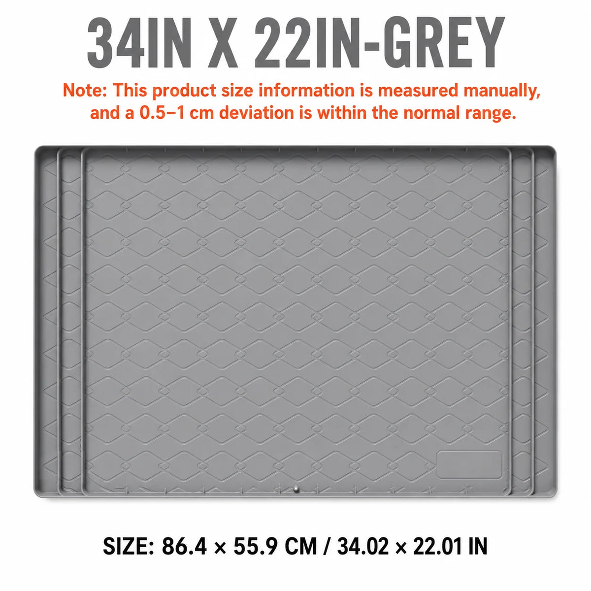 Uwhise 34x22in Under Sink Mat – Waterproof Silicone Tray Under Sink Mat Axl Grey 34in x 22in