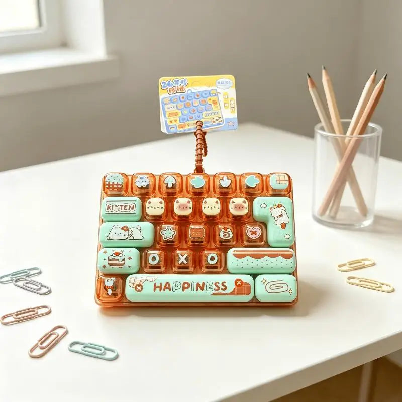 26-Key Keyboard Fidget Keychain Toy – Tactile Press Pendant Fidget Keychain Toy Axl