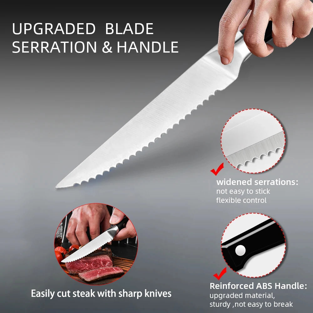 Stainless Steel Steak Knife Set – 1, 3 or 6 Piece Kitchen Knives Steak Knife Set Axl
