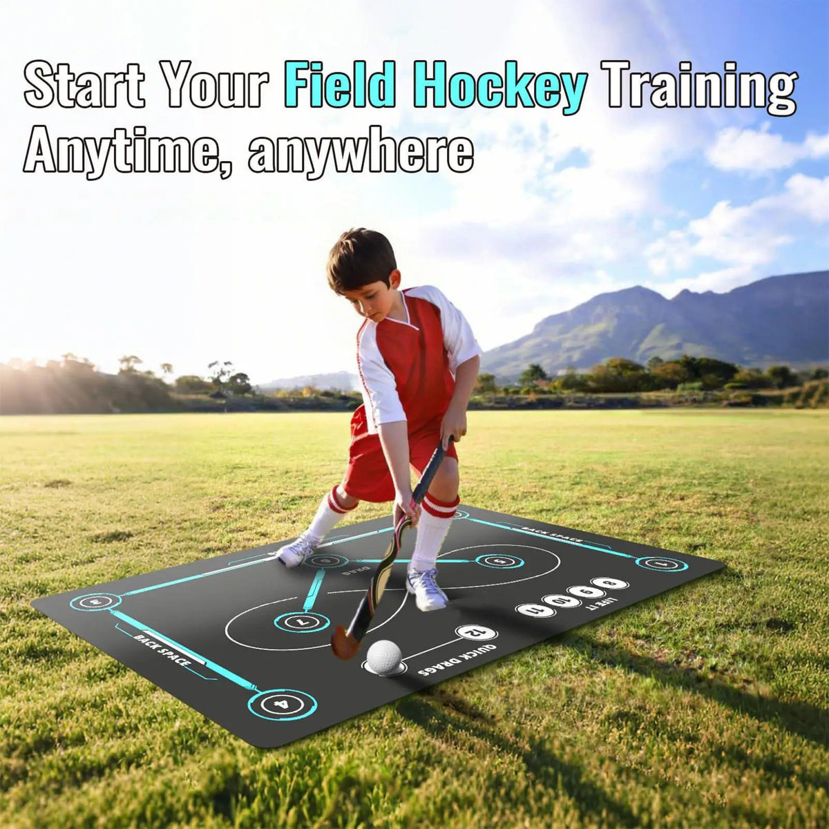 Non-Slip Hockey & Soccer Dribbling Training Mat | Indoor/Outdoor Sports Training Mat Axl