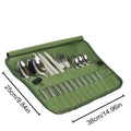 Outdoor Cutlery Roll-Up Bag – 13-Pocket Travel Pouch Cutlery Roll Bag Axl Army Green