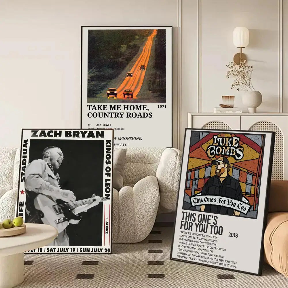 Zach Bryan Self-Adhesive Poster Sticker | Modern Wall Art Wall Art Sticker Axl